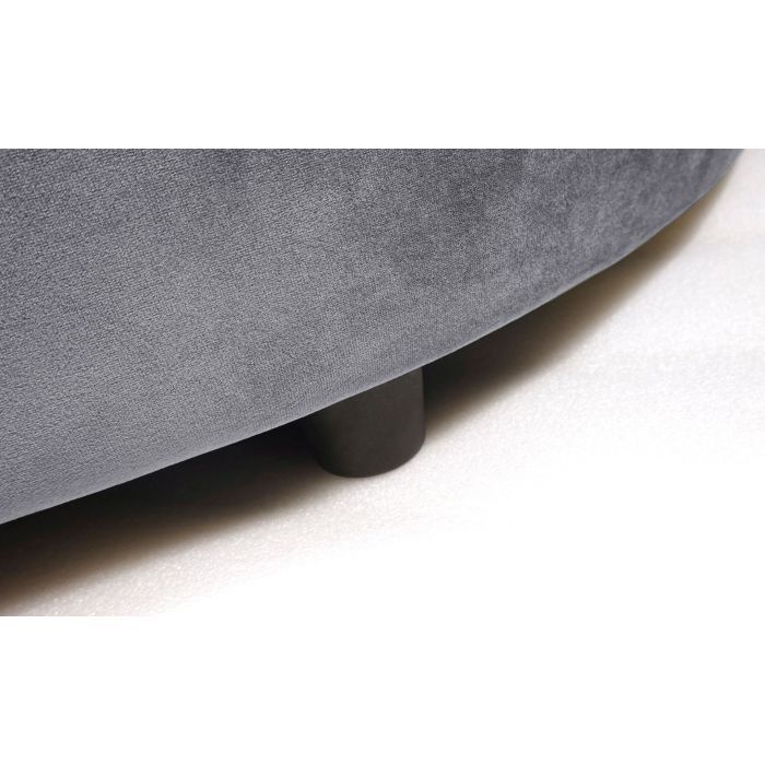 Fauteuil large velours gris Musto 115 cm - Photo n°5