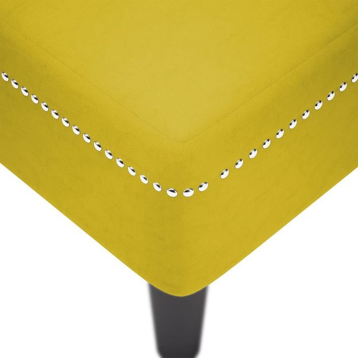 Fauteuil long avec coussin et accoudoir droit jaune velours - Photo n°7