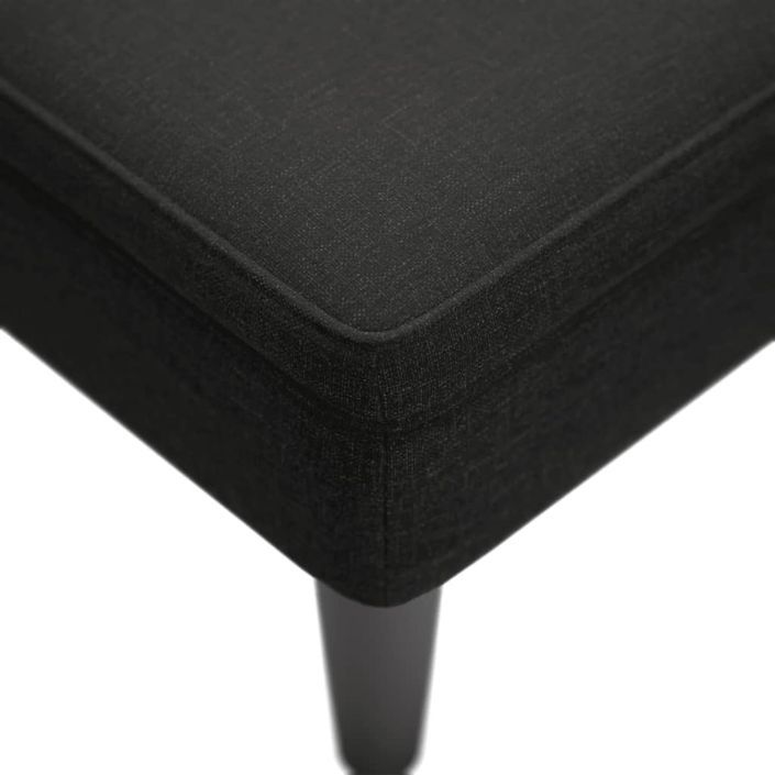 Fauteuil long avec coussin et accoudoir droit noir tissu - Photo n°7