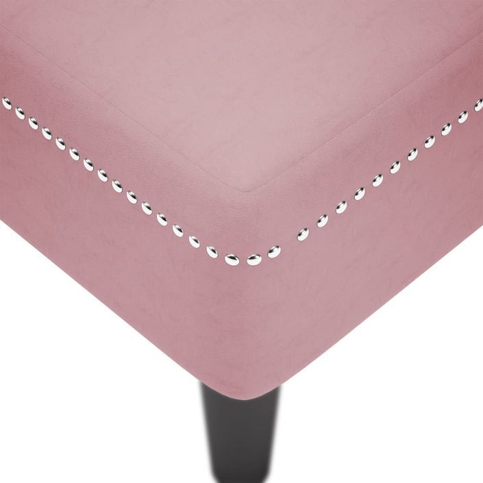 Fauteuil long avec coussin et accoudoir droit rose velours - Photo n°7