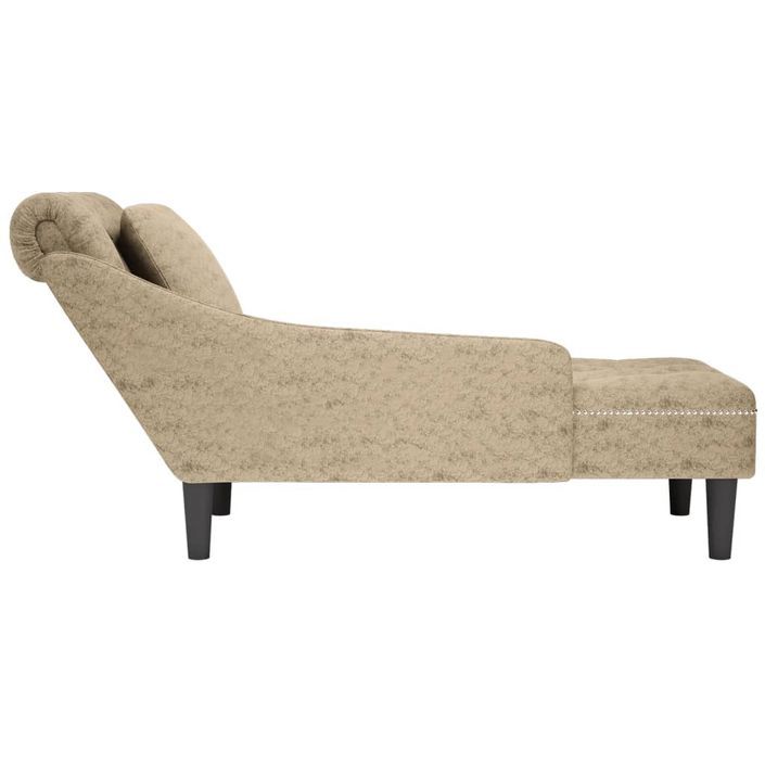 Fauteuil long et coussin/accoudoir droit gris clair simili cuir - Photo n°5