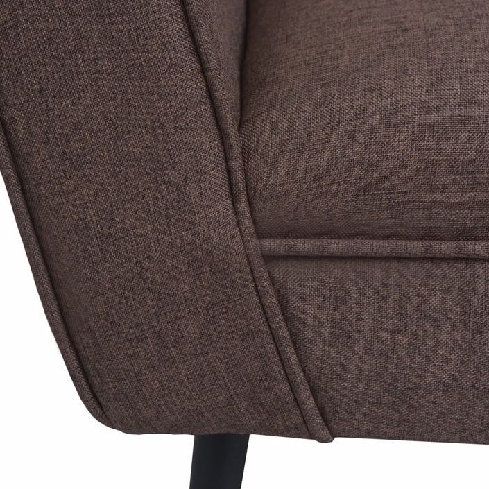 Fauteuil Marron Acier et tissu - Photo n°4