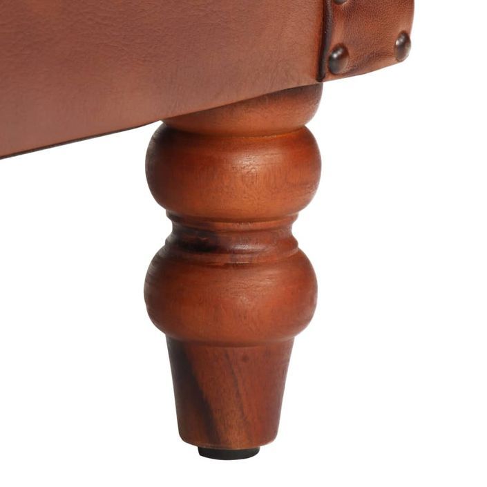 Fauteuil Marron Cuir de chèvre véritable - Photo n°7