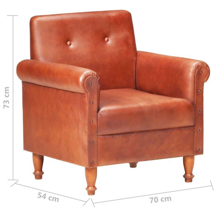 Fauteuil Marron Cuir véritable 13 - Photo n°7