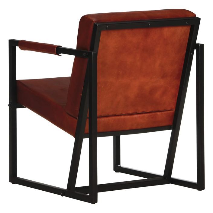 Fauteuil Marron Cuir véritable 9 - Photo n°4