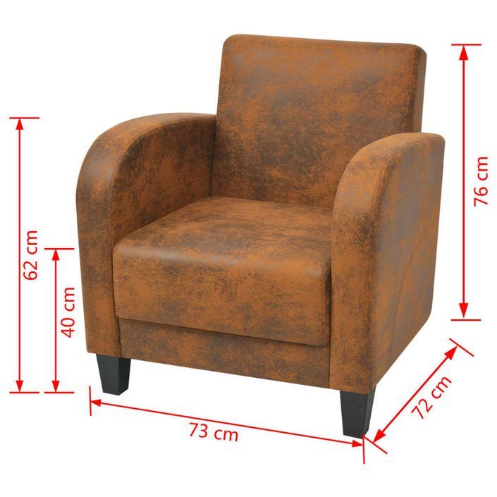 Fauteuil Marron Similicuir daim 2 - Photo n°5