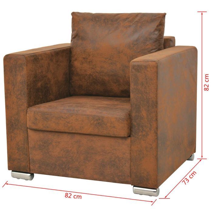 Fauteuil Marron Similicuir daim - Photo n°5