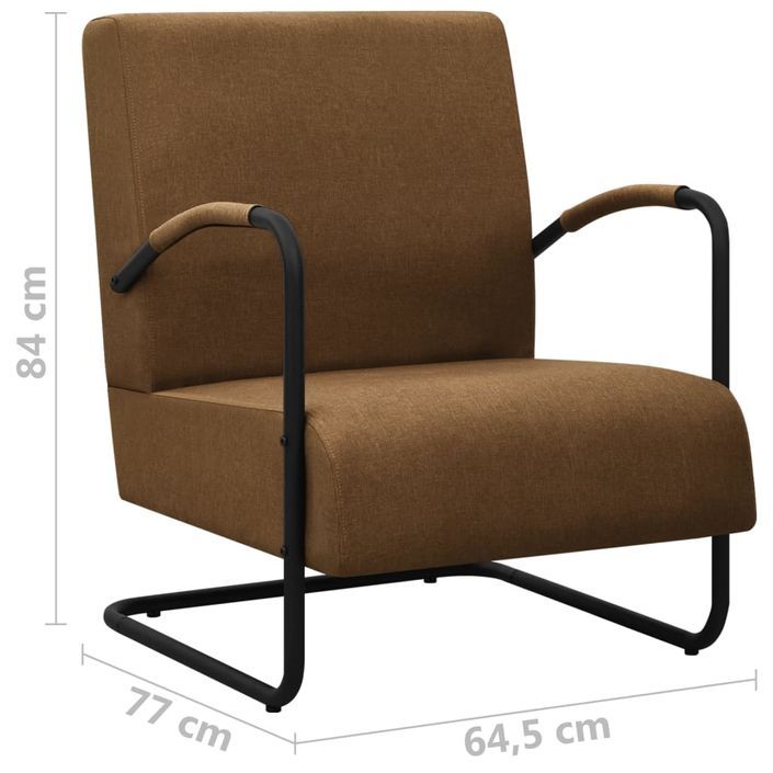 Fauteuil Marron Tissu 3 - Photo n°7