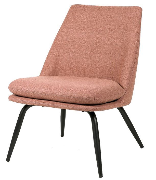 Fauteuil moderne confortable tissu rouge corail Mory 56 cm - Photo n°1