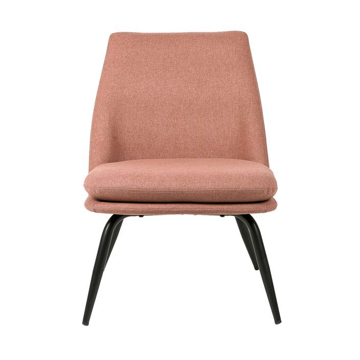 Fauteuil moderne confortable tissu rouge corail Mory 56 cm - Photo n°4