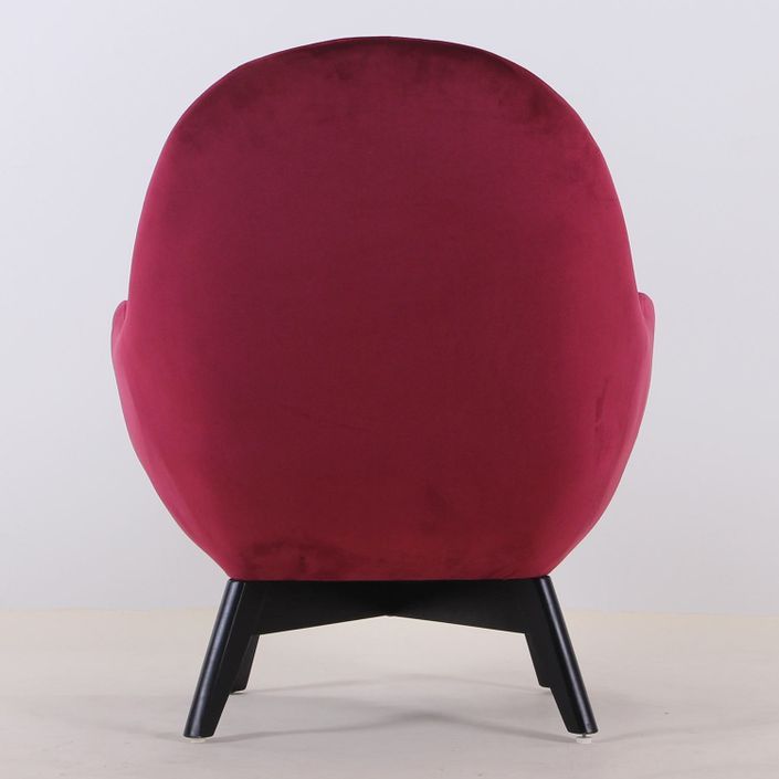 Fauteuil moderne en velours rouge Berlis - Photo n°4