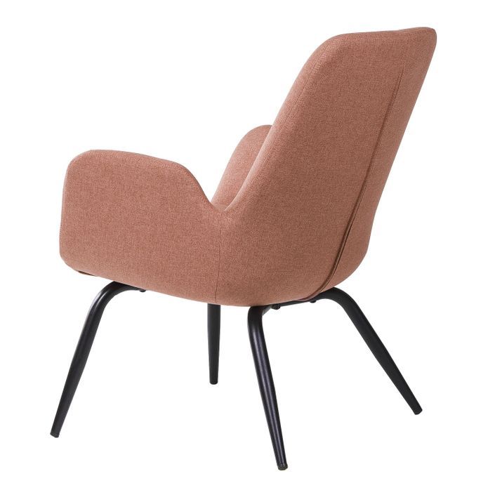 Fauteuil moderne tissu rouge corail Daly 66 cm - Photo n°2