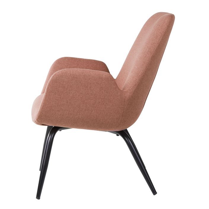 Fauteuil moderne tissu rouge corail Daly 66 cm - Photo n°3