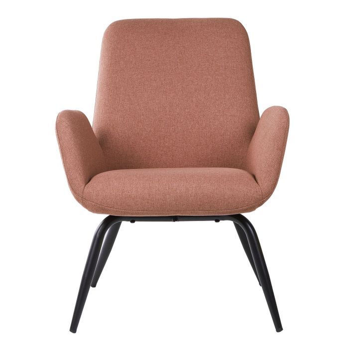 Fauteuil moderne tissu rouge corail Daly 66 cm - Photo n°4