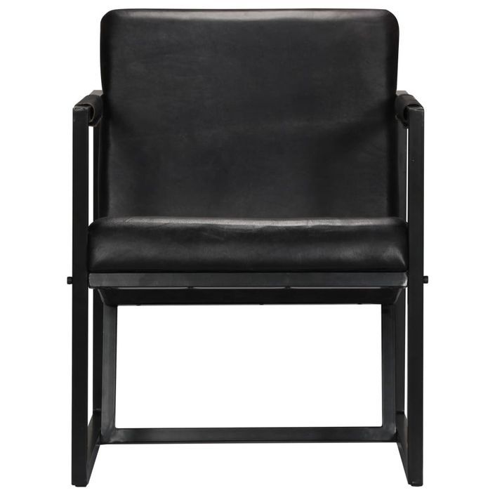 Fauteuil Noir Cuir véritable 5 - Photo n°4