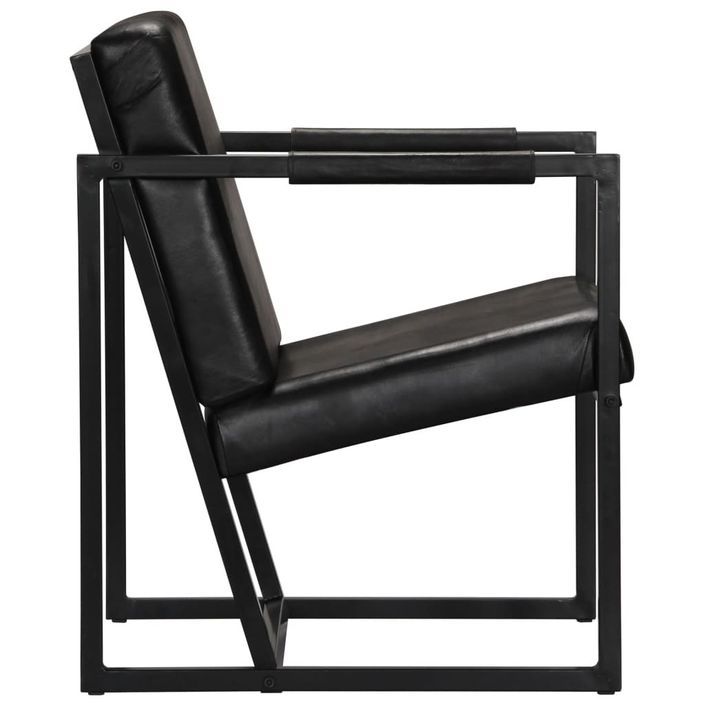 Fauteuil Noir Cuir véritable 5 - Photo n°5