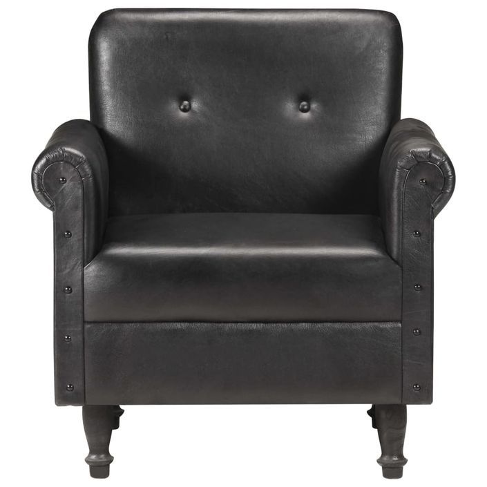 Fauteuil Noir Cuir véritable 12 - Photo n°3