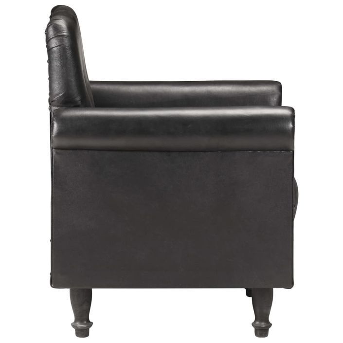 Fauteuil Noir Cuir véritable 12 - Photo n°4