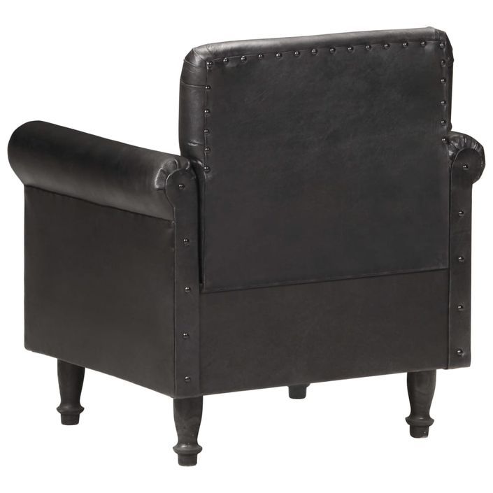 Fauteuil Noir Cuir véritable 12 - Photo n°5