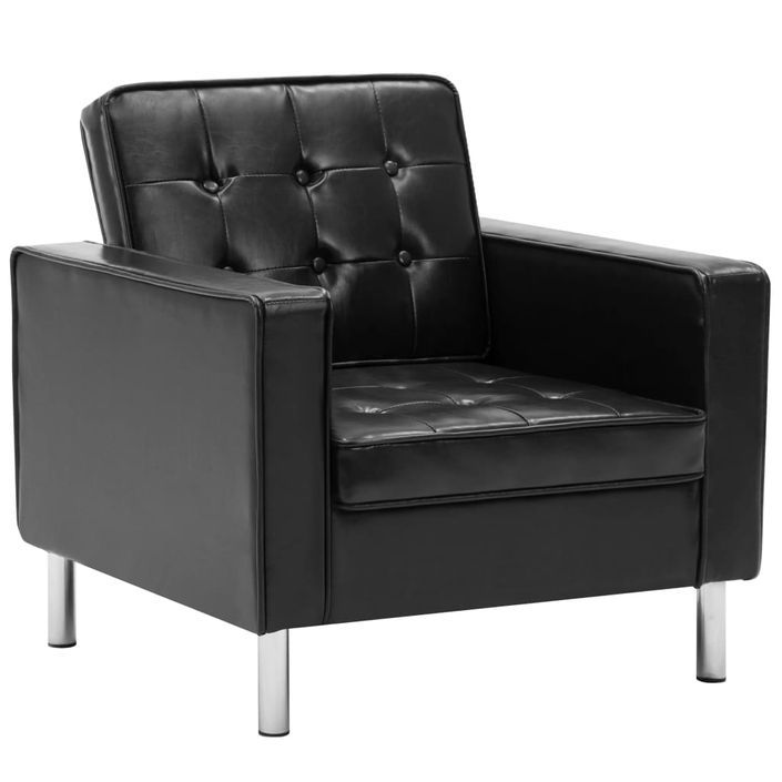 Fauteuil Noir Similicuir 8 - Photo n°1