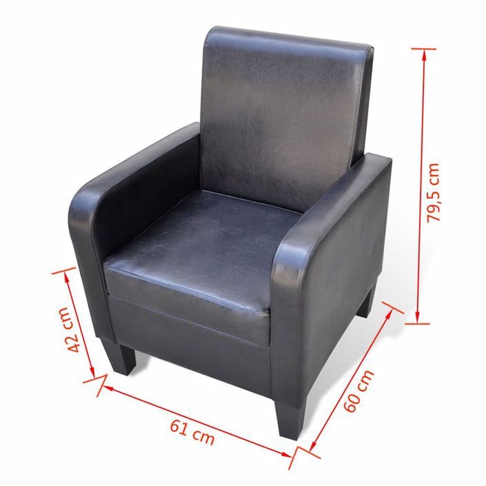 Fauteuil Noir Similicuir 5 - Photo n°5