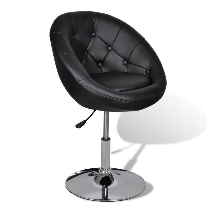 Fauteuil noir Similicuir Kapole - Lot de 2 - Photo n°5