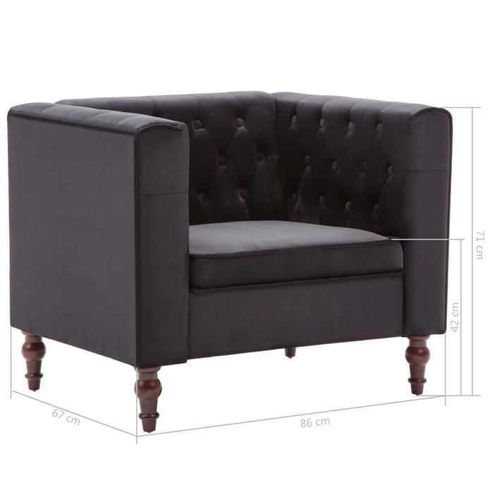 Fauteuil Noir Velours 4 - Photo n°7