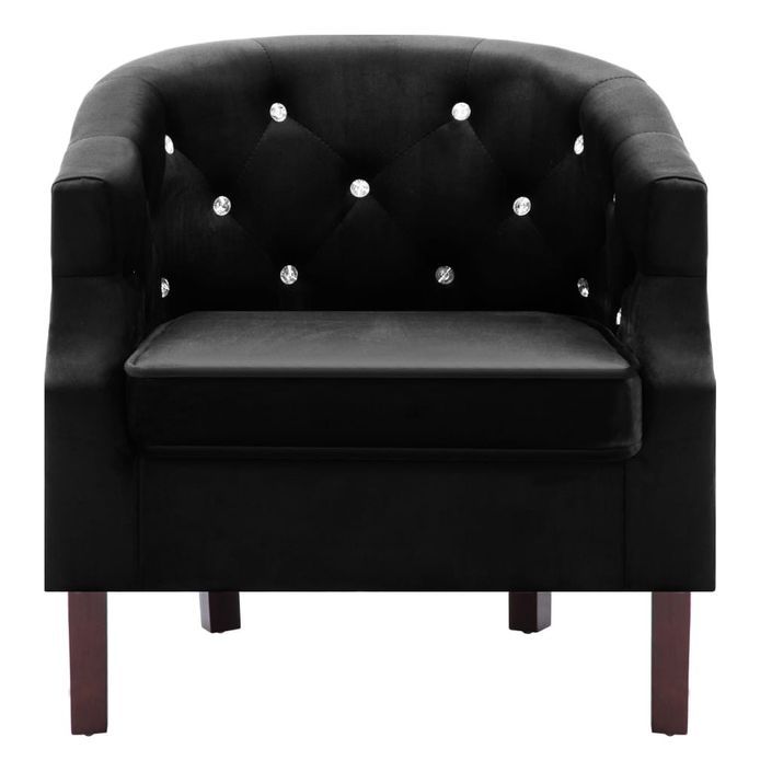 Fauteuil Noir Velours - Photo n°4