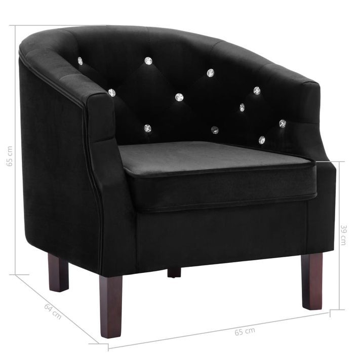 Fauteuil Noir Velours - Photo n°8