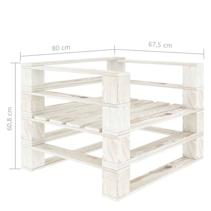 Fauteuil palette de jardin Bois Blanc - Photo n°5