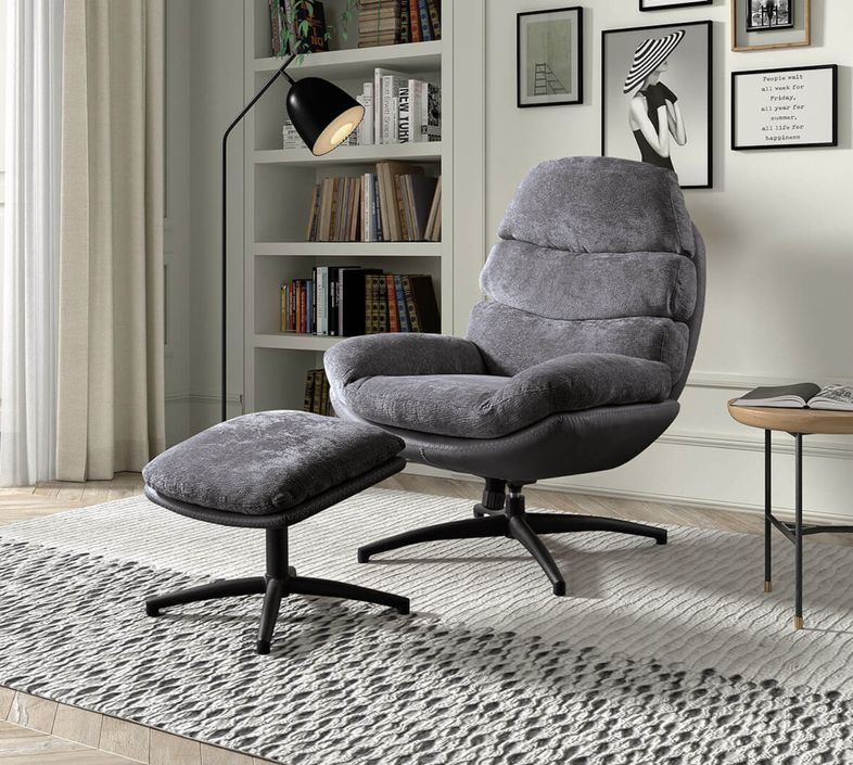 Fauteuil pivotant avec repose pieds bi matière Kidoza - Photo n°7