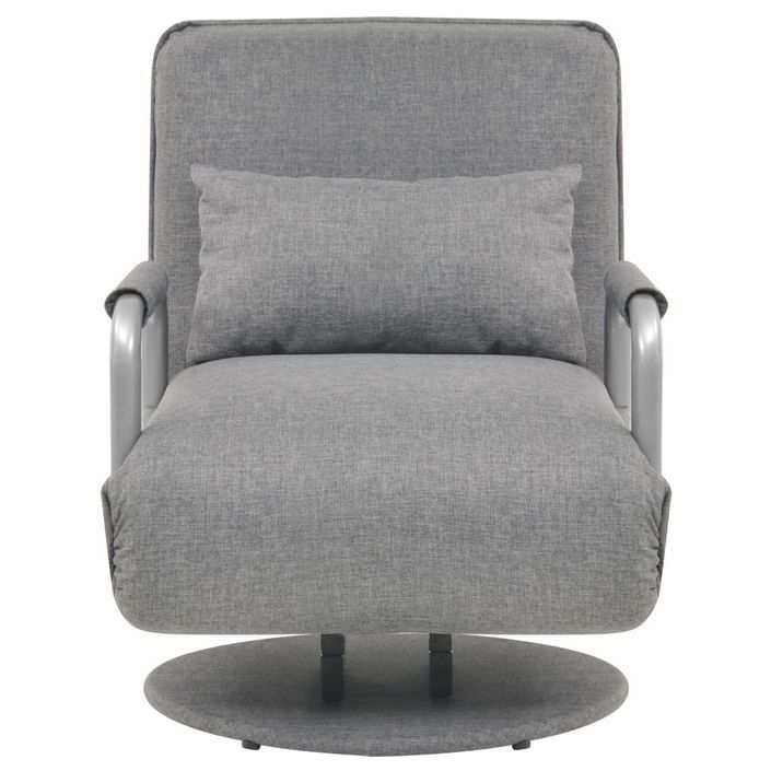 Fauteuil pivotant et canapé-lit Gris clair Tissu - Photo n°3