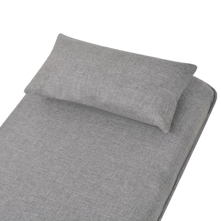 Fauteuil pivotant et canapé-lit Gris clair Tissu - Photo n°9