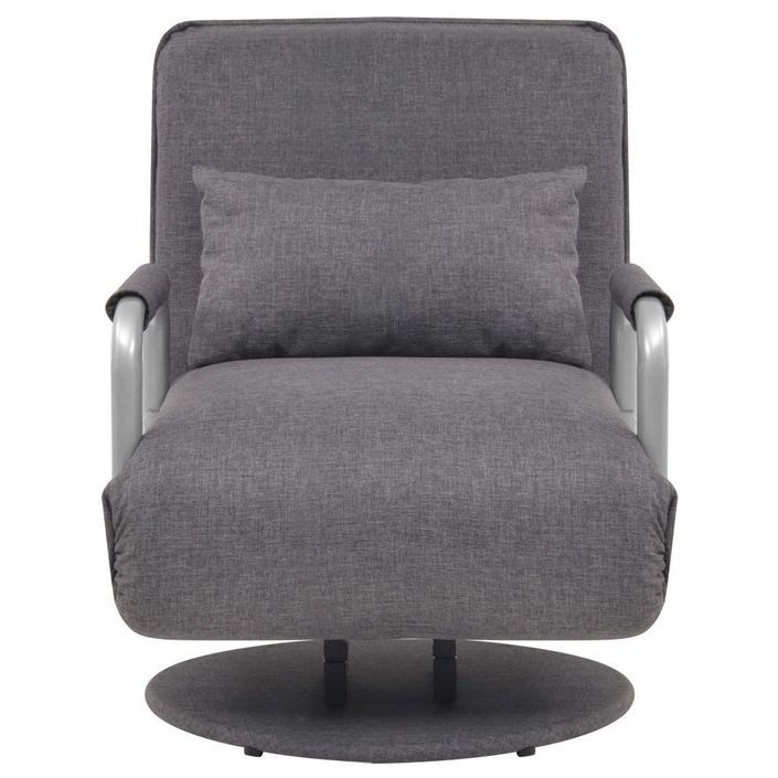 Fauteuil pivotant et canapé-lit Gris foncé Tissu - Photo n°3