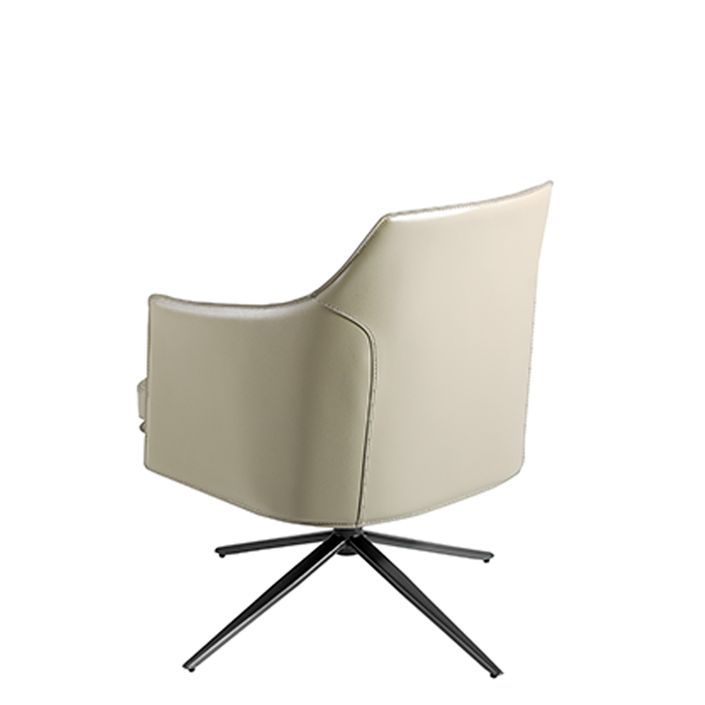 Fauteuil pivotant similicuir beige et pieds en acier Jasmina - Photo n°5