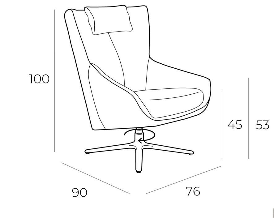 Fauteuil pivotant similicuir et pieds acier Leka - Photo n°11