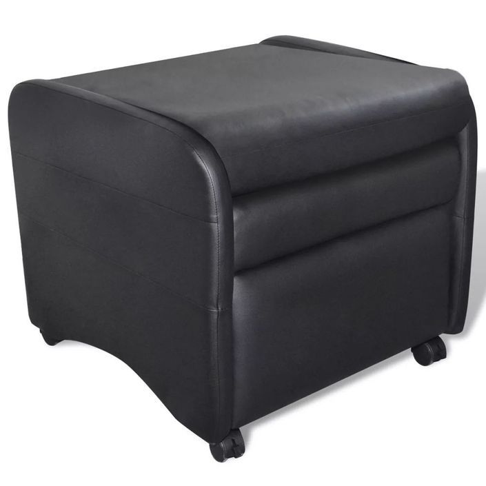 Fauteuil pliable Noir Similicuir - Photo n°3