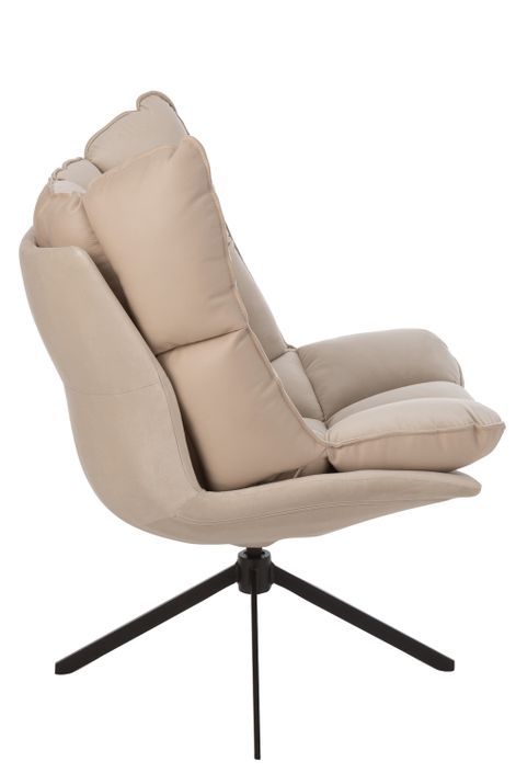 Fauteuil relax avec coussin beige Azia - Photo n°4