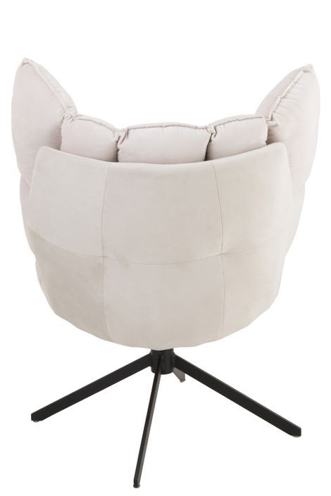 Fauteuil relax coussins sur cadre métal et tissu beige Angie - Photo n°4