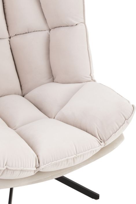 Fauteuil relax coussins sur cadre métal et tissu beige Angie - Photo n°6