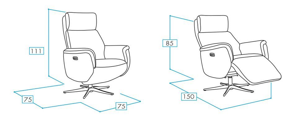 Fauteuil relax électrique 2 moteurs en tissu Kazere - Photo n°10