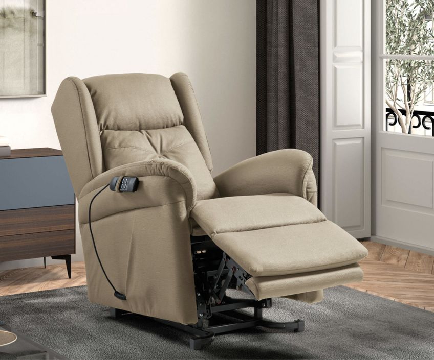 Fauteuil relevable de relaxation électrique 2 moteurs tissu Karola - Photo n°5