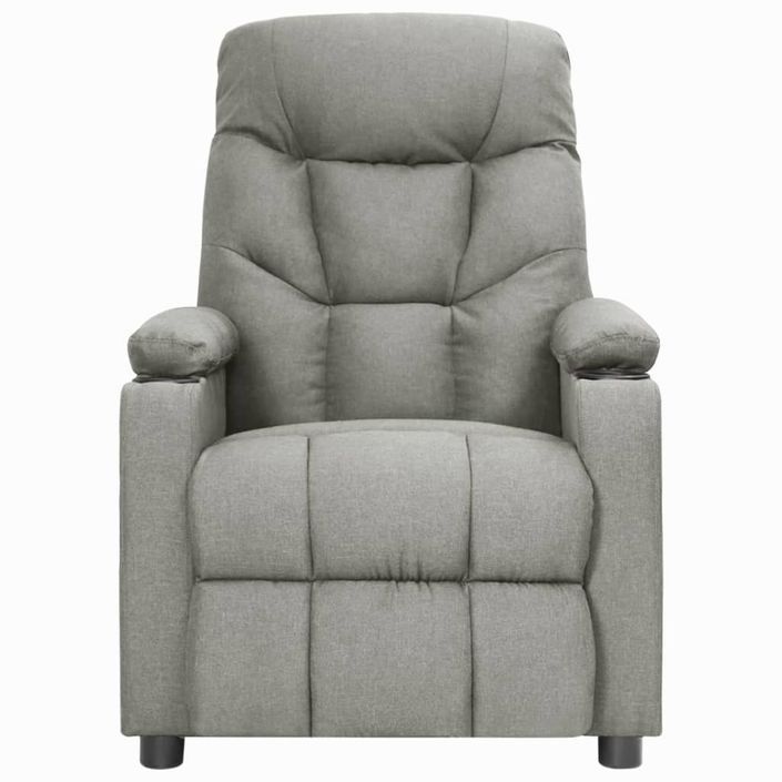 Fauteuil releveur inclinable de massage Gris clair Tissu 4 - Photo n°3