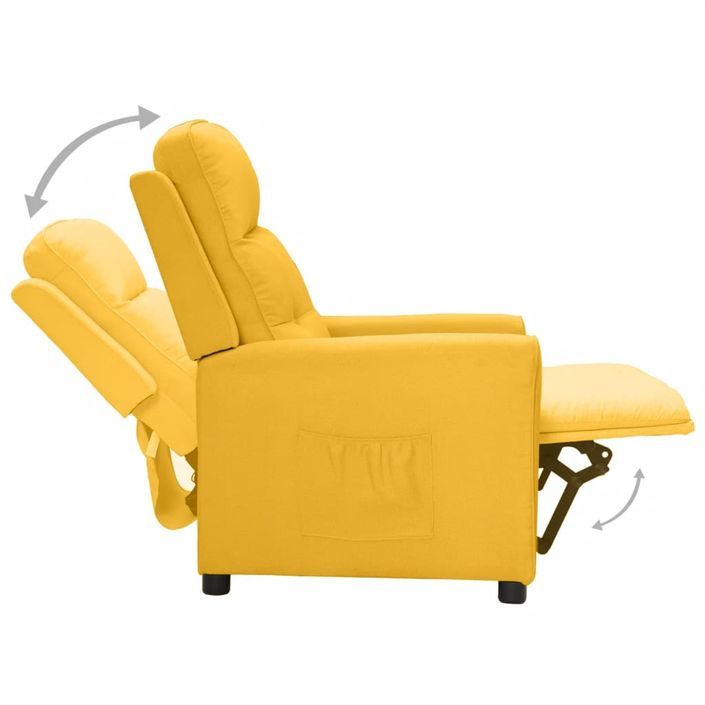 Fauteuil releveur inclinable Jaune Tissu 3 - Photo n°6