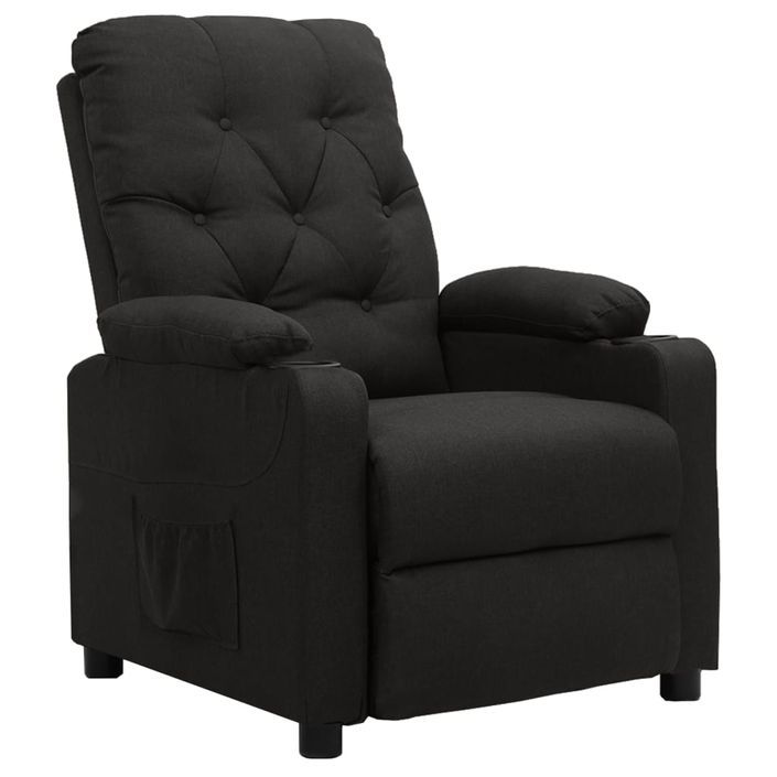 Fauteuil releveur inclinable Noir Tissu - Photo n°1