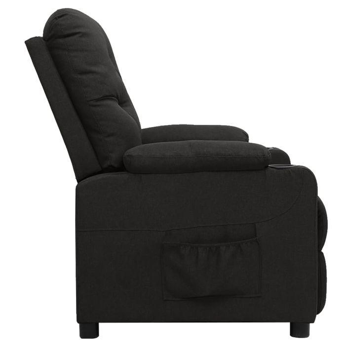 Fauteuil releveur inclinable Noir Tissu - Photo n°4