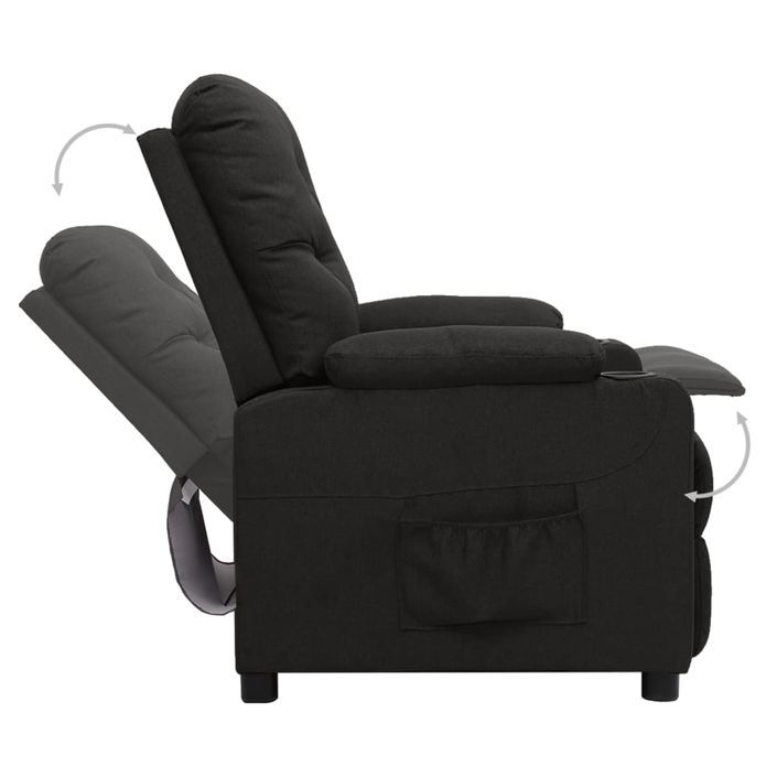 Fauteuil releveur inclinable Noir Tissu - Photo n°6