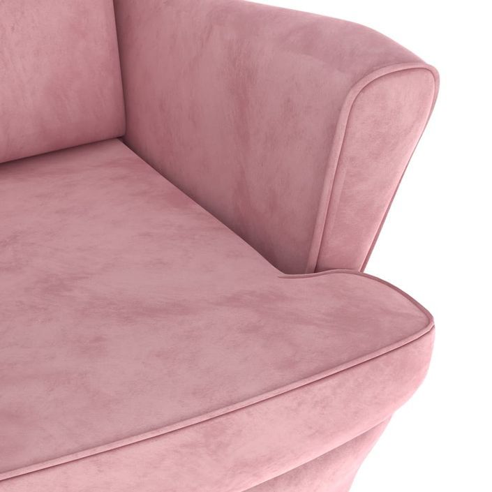 Fauteuil Rose Velours - Photo n°5