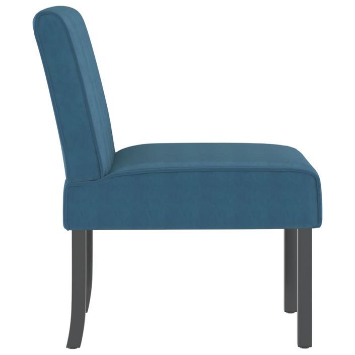 Fauteuil sans accoudoirs bleu velours - Photo n°4