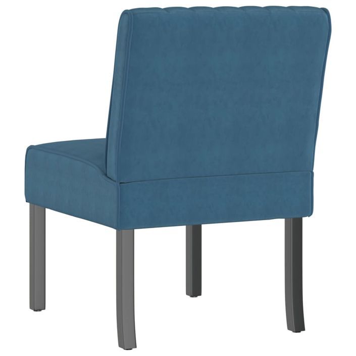 Fauteuil sans accoudoirs bleu velours - Photo n°5